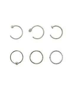 Cheap π Multi-Pack CZ Twist Hoop Nose Rings and Half Hoop Nose Rings 6 Pack - 20 Gauge π 5 Cheap π Multi-Pack CZ Twist Hoop Nose Rings and Half Hoop Nose Rings 6 Pack - 20 Gauge π -Playboy Shop 03985512 b