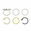 New 😉 Multi-Pack CZ Assorted Hoop Nose Rings 6 Pack - 20 Gauge 👍 -Playboy Shop 03985520 a
