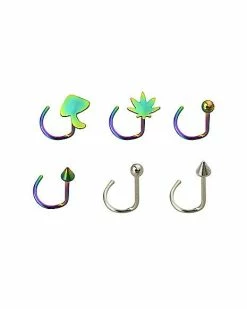 Buy π― Multi-Pack Mushroom and Weed Leaf Screw Nose Rings 6 Pack - 20 Gauge β 8 Buy π― Multi-Pack Mushroom and Weed Leaf Screw Nose Rings 6 Pack - 20 Gauge β -Playboy Shop 03985561 a