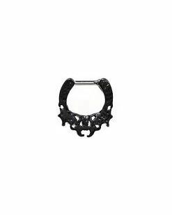 Discount 👍 Red CZ Black Spider Web Clicker Septum Ring - 16 Gauge 😍 -Playboy Shop 03985603 d