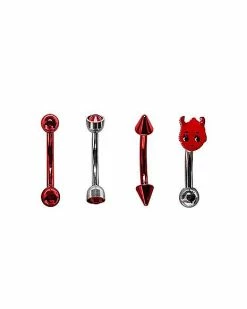 Buy 👏 Multi-Pack CZ Red Devil Curved Barbells 4 Pack - 16 Gauge 🔥