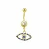 Discount 🧨 CZ Evil Eye Dangle Belly Ring - 14 Gauge 🔥 -Playboy Shop 03985801 a