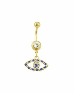 Discount 🧨 CZ Evil Eye Dangle Belly Ring - 14 Gauge 🔥