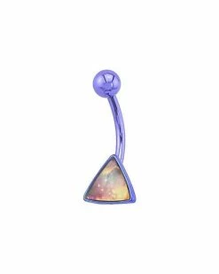 Outlet 🧨 Purple Galaxy Triangle Belly Ring - 14 Gauge 👍 -Playboy Shop 03985843 b