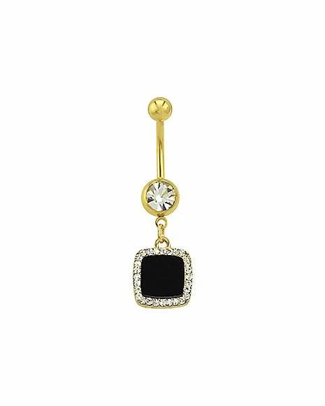 Best deal π CZ Black Square Dangle Belly Ring - 14 Gauge π€© 3 Best deal π CZ Black Square Dangle Belly Ring - 14 Gauge π€©
