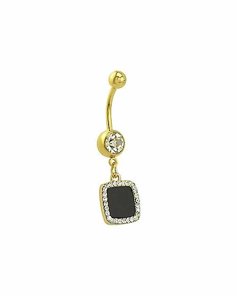 Best deal π CZ Black Square Dangle Belly Ring - 14 Gauge π€© 4 Best deal π CZ Black Square Dangle Belly Ring - 14 Gauge π€© - Image 2