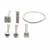 Discount π Multi-Pack CZ Silvertone Square Bone Nose Rings and Hoop Nose Ring 6 Pack - 20 Gauge β€οΈ 2 Discount π Multi-Pack CZ Silvertone Square Bone Nose Rings and Hoop Nose Ring 6 Pack - 20 Gauge β€οΈ -Playboy Shop 03985876 a