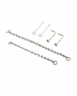 Cheap π₯ Multi-Pack CZ L-Bend Nose Rings and Nose Chains 2 Pair - 18 Gauge π₯ 13 Cheap π₯ Multi-Pack CZ L-Bend Nose Rings and Nose Chains 2 Pair - 18 Gauge π₯ -Playboy Shop 03985918 b