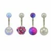 Discount π€© Multi-Pack CZ Rose Blue and Purple Belly Rings 4 Pack - 14 Gauge π 1 Discount π€© Multi-Pack CZ Rose Blue and Purple Belly Rings 4 Pack - 14 Gauge π -Playboy Shop 03985942 a