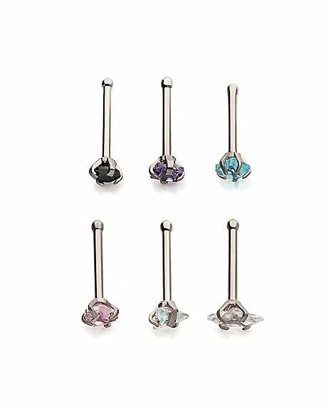 Hot Sale β¨ Multi-Pack CZ Star Heart and Square Bone Nose Rings 6 Pack - 20 Gauge π 4 Hot Sale β¨ Multi-Pack CZ Star Heart and Square Bone Nose Rings 6 Pack - 20 Gauge π - Image 2