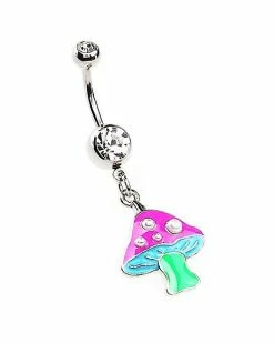 Wholesale π CZ Pink and Green Trippy Mushroom Dangle Belly Ring - 14 Gauge π 8 Wholesale π CZ Pink and Green Trippy Mushroom Dangle Belly Ring - 14 Gauge π -Playboy Shop 03986072 c