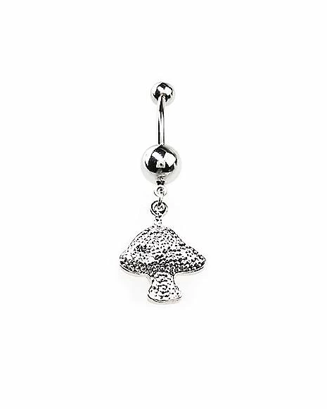 Wholesale π CZ Pink and Green Trippy Mushroom Dangle Belly Ring - 14 Gauge π 6 Wholesale π CZ Pink and Green Trippy Mushroom Dangle Belly Ring - 14 Gauge π - Image 4