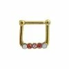 Budget 👏 White and Red CZ Square Hinged Septum Ring - 16 Gauge 🛒 -Playboy Shop 03986197 a