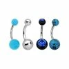 Outlet β Multi-Pack Blue Splatter Acrylic Belly Rings 4 Pack - 14 Gauge β 2 Outlet β Multi-Pack Blue Splatter Acrylic Belly Rings 4 Pack - 14 Gauge β -Playboy Shop 03986486 a