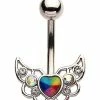 Cheap β€οΈ CZ Rainbow Wing Belly Ring - 14 Gauge π 2 Cheap β€οΈ CZ Rainbow Wing Belly Ring - 14 Gauge π -Playboy Shop 03986676 a