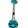 Wholesale π CZ Teal Belly Ring - 14 Gauge β 2 Wholesale π CZ Teal Belly Ring - 14 Gauge β -Playboy Shop 03986692 a