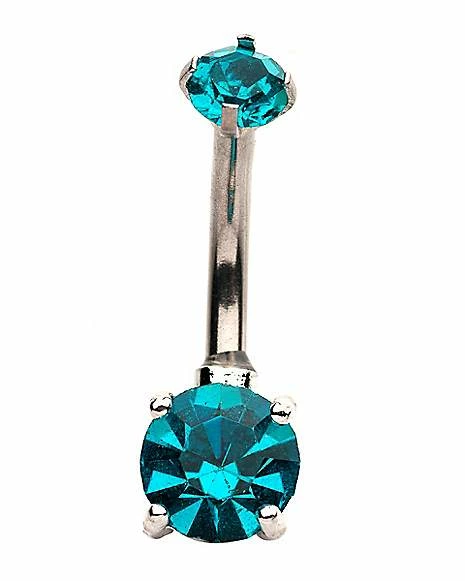 Wholesale π CZ Teal Belly Ring - 14 Gauge β 3 Wholesale π CZ Teal Belly Ring - 14 Gauge β