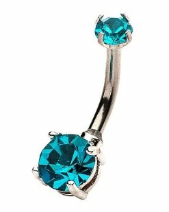 Wholesale π CZ Teal Belly Ring - 14 Gauge β 5 Wholesale π CZ Teal Belly Ring - 14 Gauge β -Playboy Shop 03986692 b