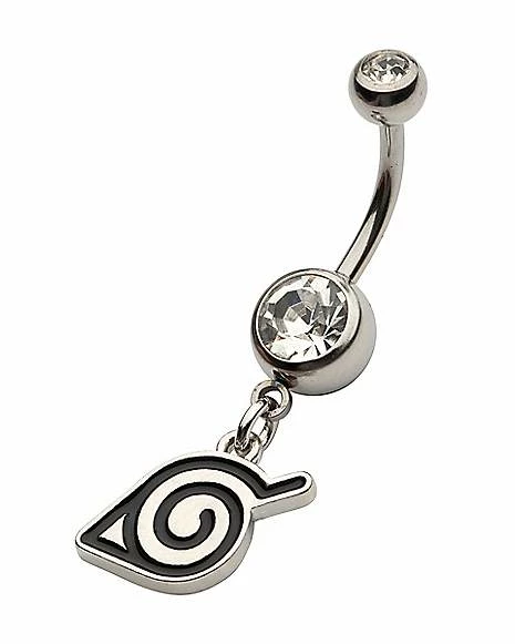 Promo π CZ Konoha Symbol Dangle Belly Ring 14 Gauge - Naruto Shippuden βοΈ 4 Promo π CZ Konoha Symbol Dangle Belly Ring 14 Gauge - Naruto Shippuden βοΈ - Image 2