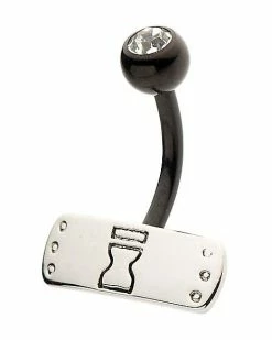 Discount 😀 CZ Sand Village Banana Belly Ring 14 Gauge - Naruto Shippuden 🧨 -Playboy Shop 03986783 b