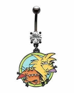 Best Sale 🎉 CZ Angry Beavers Dangle Belly Ring - 14 Gauge 👍