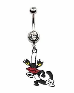 Best Sale 👏 CZ Oblina Dangle Belly Ring 14 Gauge - Aaahh!! Real Monsters 👍