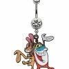New π CZ Ren and Stimpy Dangle Belly Ring 14 Gauge - The Ren & Stimpy Show π₯° 2 New π CZ Ren and Stimpy Dangle Belly Ring 14 Gauge - The Ren & Stimpy Show π₯° -Playboy Shop 03986866 a