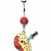 Brand new 😍 CZ Knife Jason Voorhees Mask Dangle Belly Ring 14 Gauge - Friday the 13th ❤️ -Playboy Shop 03986932 a