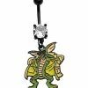 Promo 🔔 CZ Black Gremlins Dangle Belly Ring - 14 Gauge 🌟 -Playboy Shop 03986965 a