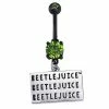Outlet ❤️ CZ Green Beetlejuice Sign Dangle Belly Ring - 14 Gauge 😉 -Playboy Shop 03986999 a