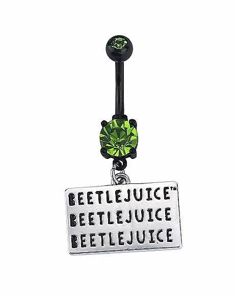 Outlet β€οΈ CZ Green Beetlejuice Sign Dangle Belly Ring - 14 Gauge π 2 Outlet β€οΈ CZ Green Beetlejuice Sign Dangle Belly Ring - 14 Gauge π