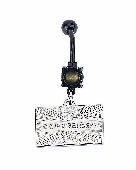 Outlet β€οΈ CZ Green Beetlejuice Sign Dangle Belly Ring - 14 Gauge π 3 Outlet β€οΈ CZ Green Beetlejuice Sign Dangle Belly Ring - 14 Gauge π - Image 2