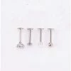 Promo π Multi-Pack Clear CZ and Flower Labret Lip Rings 4 Pack - 16 Gauge π 1 Promo π Multi-Pack Clear CZ and Flower Labret Lip Rings 4 Pack - 16 Gauge π -Playboy Shop 03987104 a