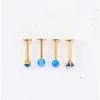 Brand new 🥰 Multi-Pack Blue CZ Goldplated Labret Lip Rings 4 Pack - 16 Gauge 🛒 -Playboy Shop 03987112 a