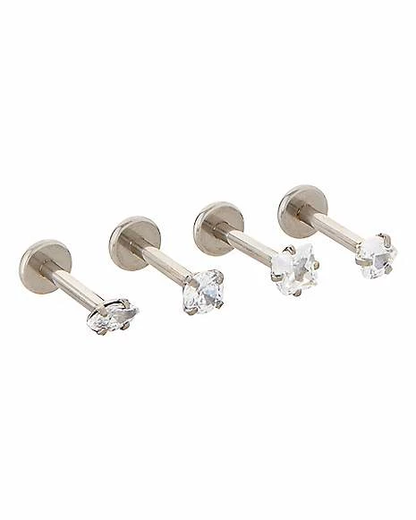 Brand new β¨ Multi-Pack Square and Oval CZ Titanium Labret Lip Rings 4 Pack - 16 Gauge π 3 Brand new β¨ Multi-Pack Square and Oval CZ Titanium Labret Lip Rings 4 Pack - 16 Gauge π