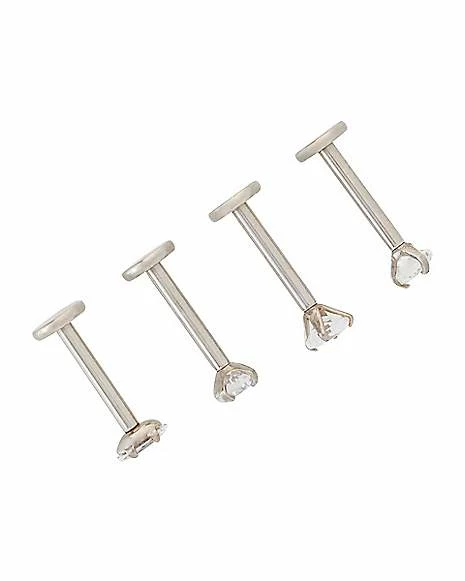 Brand new β¨ Multi-Pack Square and Oval CZ Titanium Labret Lip Rings 4 Pack - 16 Gauge π 4 Brand new β¨ Multi-Pack Square and Oval CZ Titanium Labret Lip Rings 4 Pack - 16 Gauge π - Image 2