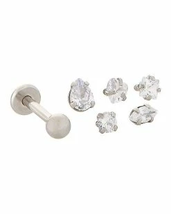 Flash Sale π― Labret Lip Ring with Extra CZ Balls - 16 Gauge π₯°