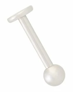 Flash Sale 💯 Labret Lip Ring with Extra CZ Balls - 16 Gauge 🥰 -Playboy Shop 03987450 c