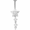 New 🔥 CZ Star Dangle Titanium Belly Ring - 14 Gauge 🎁 -Playboy Shop 03987542 a
