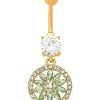 Hot Sale π CZ Flower Pendant Titanium Dangle Belly Ring - 14 Gauge π 2 Hot Sale π CZ Flower Pendant Titanium Dangle Belly Ring - 14 Gauge π -Playboy Shop 03987559 a