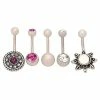 Wholesale ⭐ Multi-Pack CZ Flower Belly Rings - 14 Gauge 😉 -Playboy Shop 03987575 a