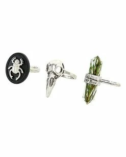 New 🔥 Multi-Pack Beetle Raven and Flower Rings - 5 Pack 🧨 -Playboy Shop 03987773 b