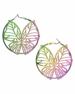 Best Sale 🔥 Oil Slick Butterfly Hoop Earrings 😍