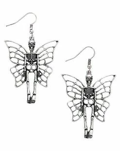 Promo ✔️ Skeleton Butterfly Dangle Earrings 🛒