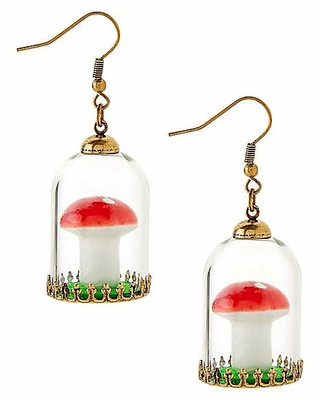 Budget ✔️ Red Mushroom Jar Dangle Earrings ⭐ 3 Budget ✔️ Red Mushroom Jar Dangle Earrings ⭐