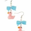 Best Pirce β Pink Duck and Blue Bow Dangle Earrings π 2 Best Pirce β Pink Duck and Blue Bow Dangle Earrings π -Playboy Shop 03987914 a