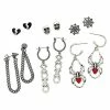 Cheapest 🔔 Multi-Pack Spider Heart Skull Stud and Dangle Earrings - 6 Pair 🎁 -Playboy Shop 03987971 a