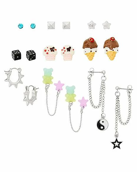 New π Multi-Pack Dice Cupcake Ice Cream Gummy Bear Earrings - 9 Pair π₯ 3 New π Multi-Pack Dice Cupcake Ice Cream Gummy Bear Earrings - 9 Pair π₯