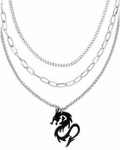 Best deal ❤️ Triple Row Lucite Dragon Chain Necklace 😀
