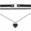 Cheap β 3 Row Black Heart Chain Choker Necklace β€οΈ 2 Cheap β 3 Row Black Heart Chain Choker Necklace β€οΈ -Playboy Shop 03988268 a